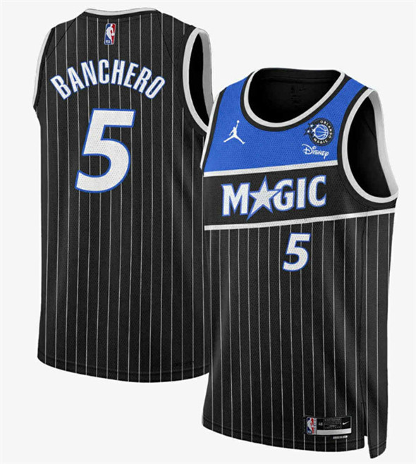 Men's Orlando Magic #5 Paolo Banchero Black 2025 New Generation of Magic Stitched Basketball Jersey