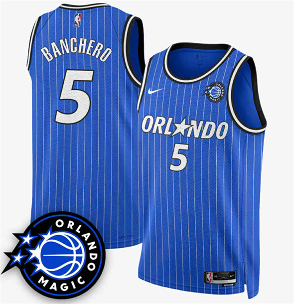 Men's Orlando Magic #5 Paolo Banchero Royal 2025 New Generation of Magic Stitched Basketball Jersey