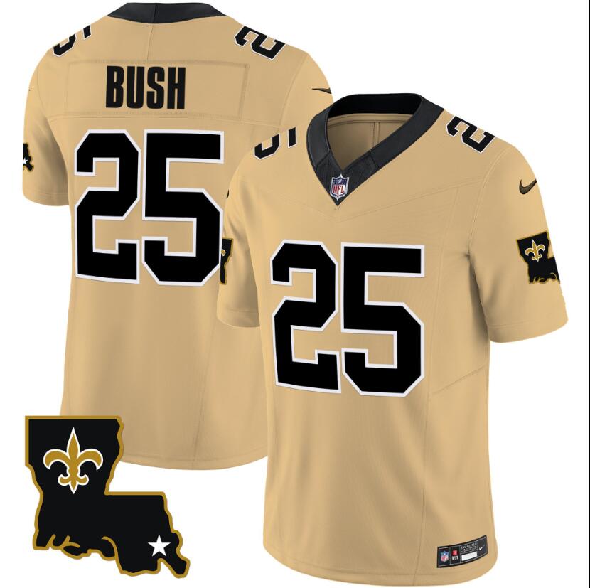 Men's New Orleans Saints #25 Reggie Bush 1987 legacy Vapor Stitched Jersey