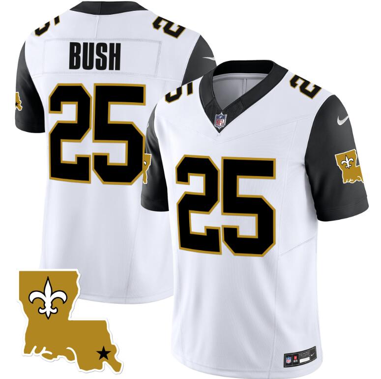 Men's New Orleans Saints #25 Reggie Bush legacy Vapor White Stitched Jersey2