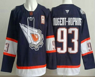 Men's Edmonton Oilers #93 Ryan Nugent Hopkins Navy Alternate Authentic Jersey