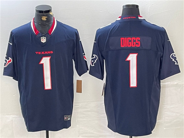 Men's Houston Texans #1 Stefon Diggs Navy F.U.S.E. Vapor Limited Football Stitched Jersey