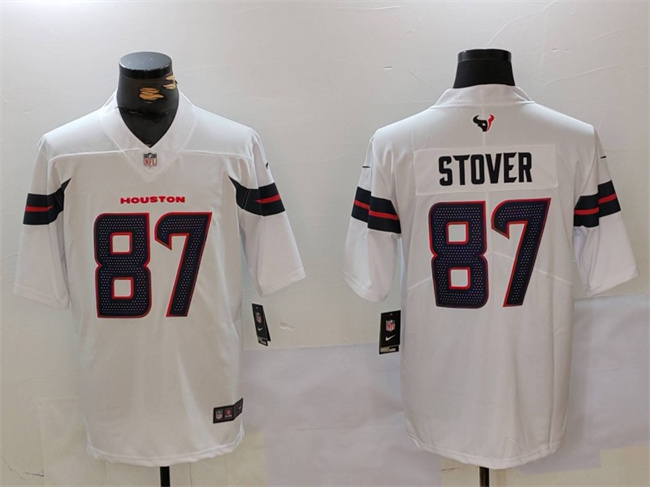 Men's Houston Texans #87 Cade Stover White Vapor Untouchable Football Stitched Jersey
