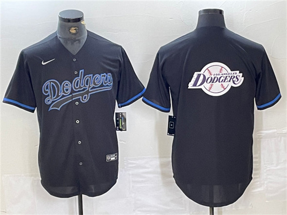 Men's Los Angeles Dodgers Team Big Logo Black Fashion Stitched Baseball Jersey
