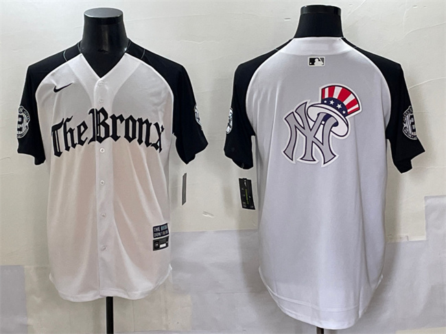 Men's New York Yankees Team Big Logo White Black 'Gothic Legacy Edition' Vapor Premier Limited Stitched Baseball Jersey