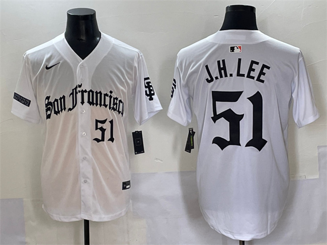 Men's San Francisco Giants #51 Jung Hoo Lee White 'Gothic Fog Edition' Vapor Premier Limited Stitched Baseball Jersey