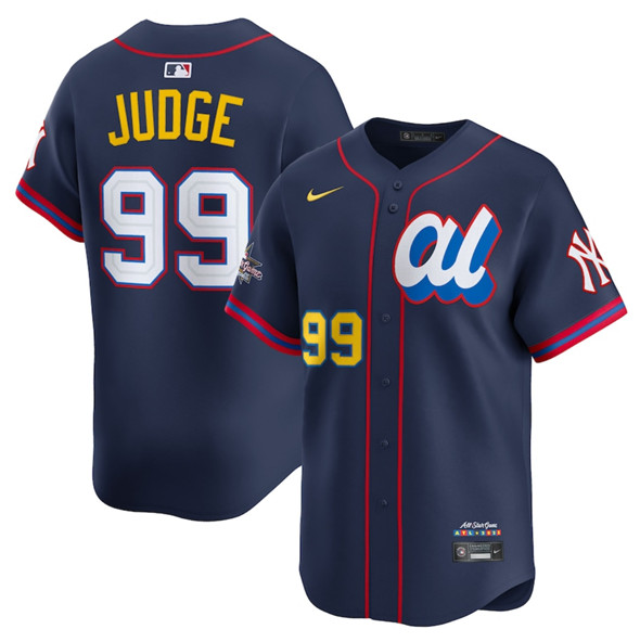 Men's American League #99 Aaron Judge Navy 2025 All-Star Edition Limited Stitched Baseball Jersey