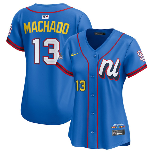 Women's National League #13 Manny Machado Blue 2025 All-Star Edition Limited Stitched Baseball Jersey(Run Small)
