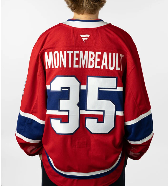 Men's Montreal Canadiens #35 Samuel Montembeault Fanatics Home Red Jersey