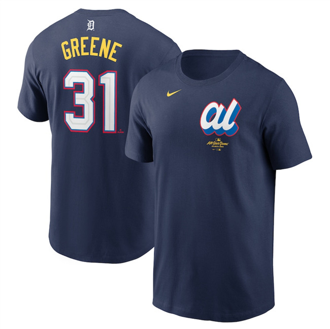 Men's American League #31 Riley Greene Navy 2025 All-Star Edition Name & Number T-Shirt