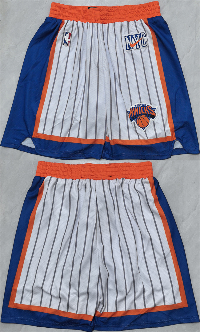 Men's New Yok Knicks White Shorts (Run Small)