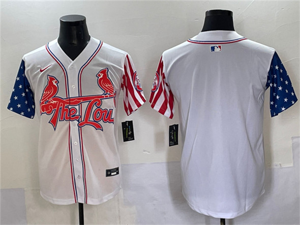 Men's St. Louis Cardinals Blank White Independence Day Vapor Premier Limited Stitched Baseball Jersey