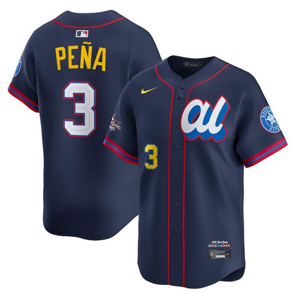 Men's American League #3 Jeremy Pena Navy 2025 All-Star Edition Limited Stitched Baseball Jersey