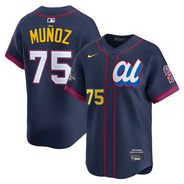 Men's American League #75 Andrés Munoz Navy 2025 All-Star Edition Limited Stitched Baseball Jersey