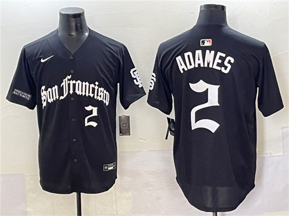 Men's San Francisco Giants #2 Willy Adames Black 'Gothic Fog Edition' Vapor Premier Limited Stitched Baseball Jersey