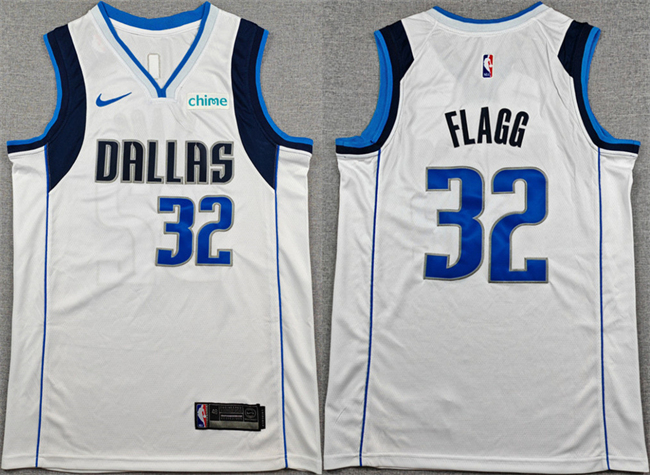 Men's Dallas Mavericks #32 Cooper Flagg White 2025 Association Edition Stitched Basketball Jersey