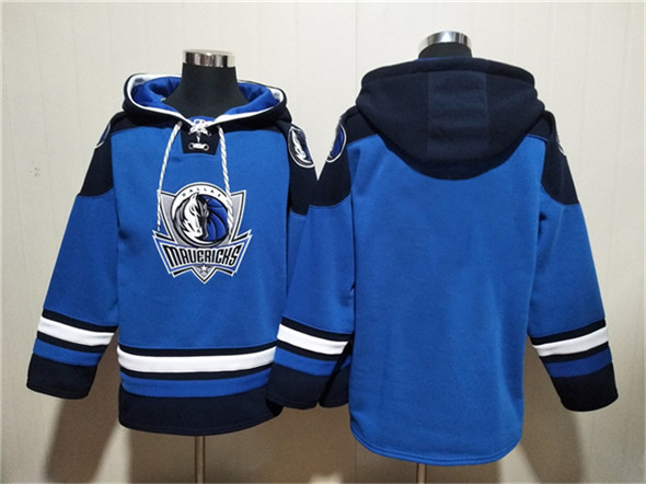 Men's Dallas Mavericks Blank Navy Ageless Must-Have Lace-Up Pullover Hoodie