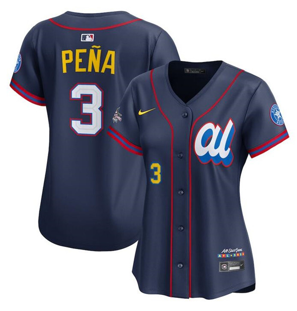 Women's American League #3 Jeremy Pena Navy 2025 All-Star Limited Stitched Baseball Jersey(Run Small)
