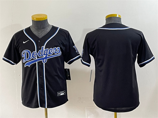 Youth Los Angeles Dodgers Blank Black Stitched Baseball Jersey