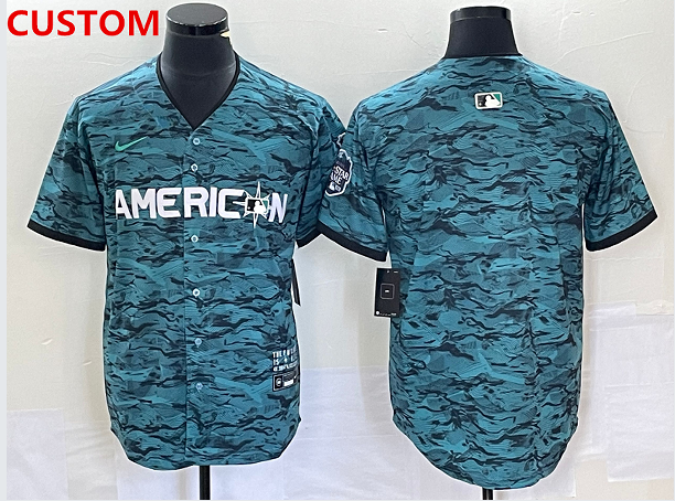 Men's Los Angeles Angels Custom Teal 2023 All Star Cool Base Stitched Jersey