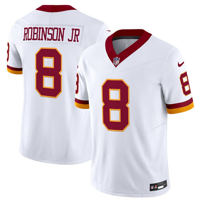 Men's Washington Commanders #8 Brian Robinson Jr. White 2025 F.U.S.E. Throwback Vapor Limited Football Stitched Jersey