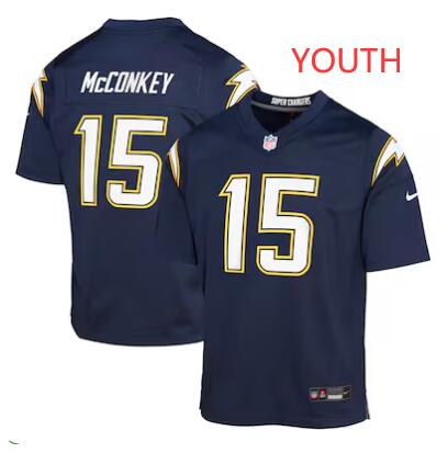 Youth Nike Ladd McConkey #15 Navy Los Angeles Chargers Alternate Super Chargers Game Player Jersey