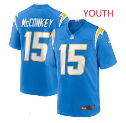 Youth Nike Ladd McConkey #15 Powder Blue Los Angeles Chargers Game Jersey