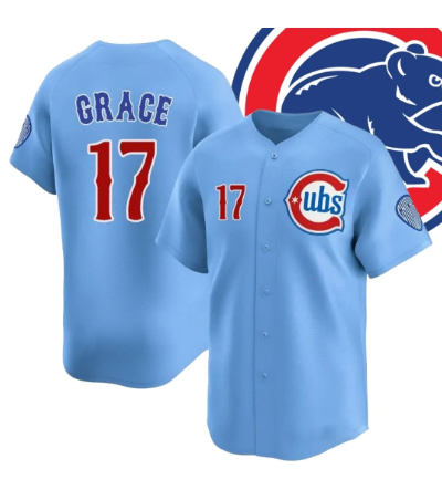 Men's Chicago Cubs #17 Mark Grace Blue 2024-25 2nd Alternate Limited Stitched Baseball Jersey