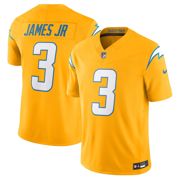 Men's Los Angeles Chargers #3 Derwin James Jr. Gold 2025 F.U.S.E. Alternate Vapor Limited Football Stitched Jersey