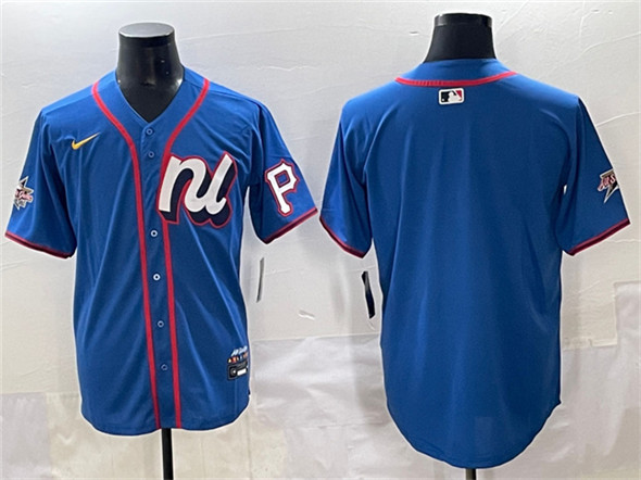 Men's National League Pittsburgh Pirates Blank Blue 2025 All-Star Edition Limited Stitched Baseball Jersey