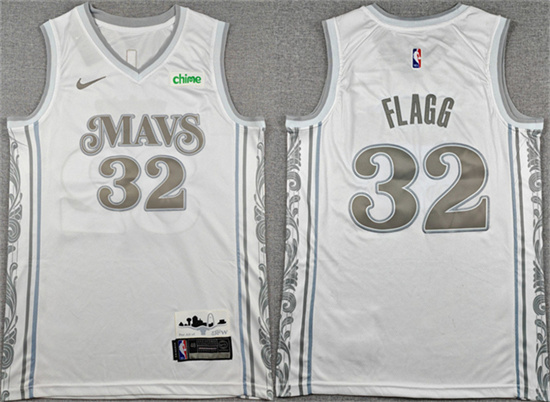 Men's Dallas Mavericks #32 Cooper Flagg White 2025 City Edition Stitched Basketball Jersey