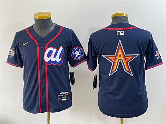 Youth American League Houston Astros Team Big Logo Navy 2025 All-Star Edition Limited Stitched Baseball Jersey