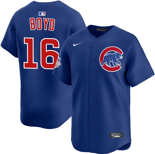 Men's Chicago Cubs #16 Matthew Boyd Royal Limited Stitched Baseball Jersey