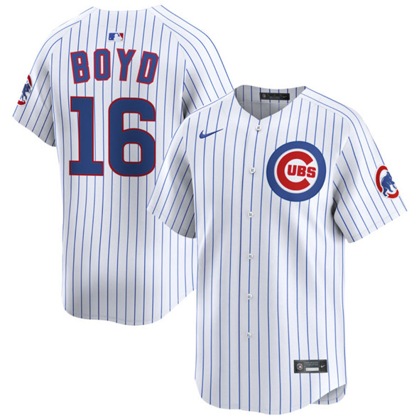 Men's Chicago Cubs #16 Matthew Boyd White Home Limited Stitched Baseball Jersey