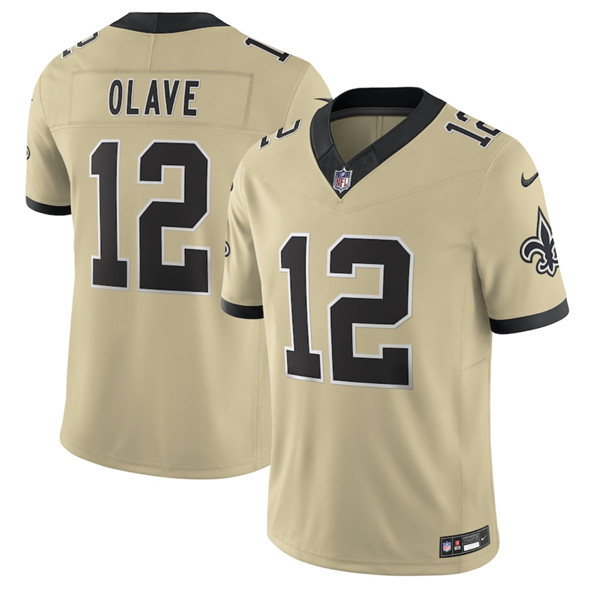 Men's New Orleans Saints #12 Chris Olave Gold 2025 F.U.S.E. Alternate Vapor Limited Football Stitched Jersey
