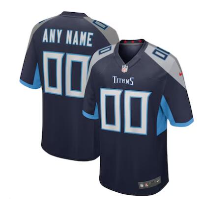Men's Nike Navy Tennessee Titans Custom Navy Blue Stitched Jersey