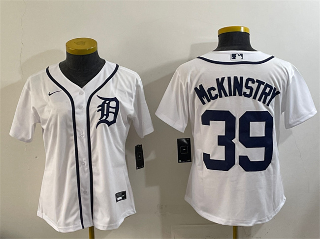 Women's Detroit Tigers #39 Zach McKinstry White Cool Base Stitched Baseball Jersey(Run Small)