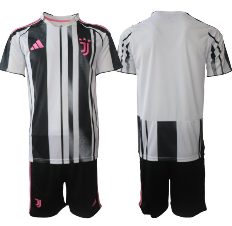 Men's Juventus FC Blank Home White 2025-26 Suit Soccer Jerseys