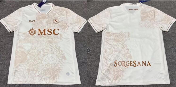 Men's Napoli FC Blank Away White 2025-26 Soccer AAA Jersey Shirt