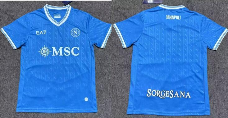 Men's Napoli FC Blank Home Blue 2025-26 Soccer AAA Jersey Shirt