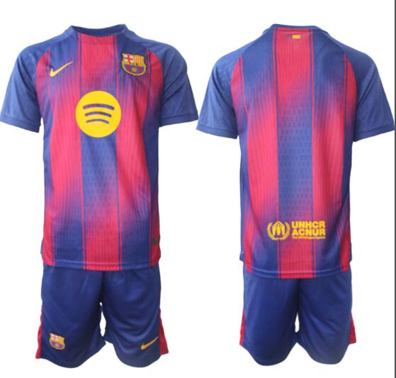 Men's FC Barcelona Blank Home 2025-26 Suit Soccer Jerseys