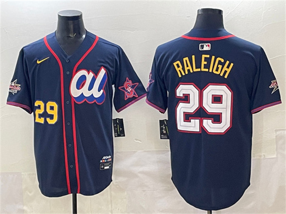 Men's American League #29 Cal Raleigh Navy 2025 All-Star Edition V2 Limited Stitched Baseball Jersey