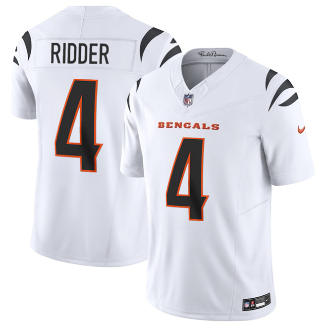 Men's Cincinnati Bengals #4 Desmond Ridder White 2025 F.U.S.E. Vapor Untouchable Limited Football Stitched Jersey