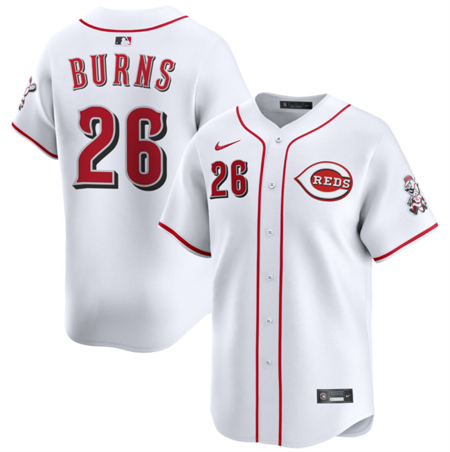 Men's Cincinnati Reds #26 Chase Burns White Home Limited Stitched Baseball Jersey