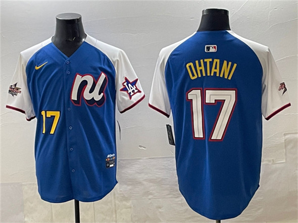 Men's National League #17 Shohei Ohtani Blue Alternate 2025 All-Star Edition Limited Stitched Baseball Jersey
