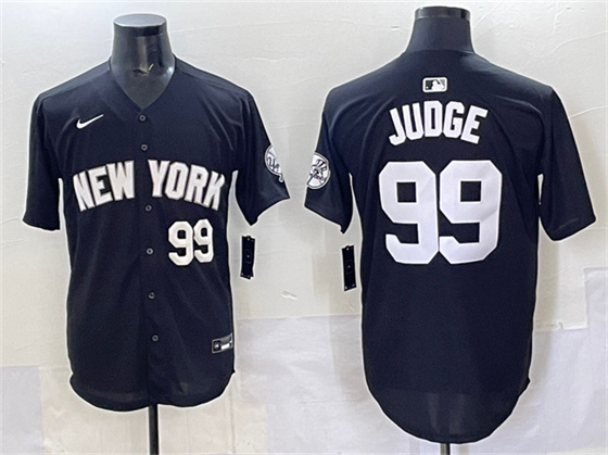 Men's New York Yankees #99 Aaron Judge Black Limited Stitched Baseball Jersey