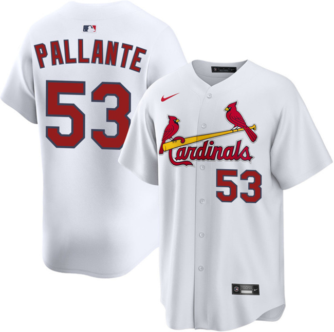 Men's St. Louis Cardinals #53 Andre Pallante White Home Limited Stitched Baseball Jersey