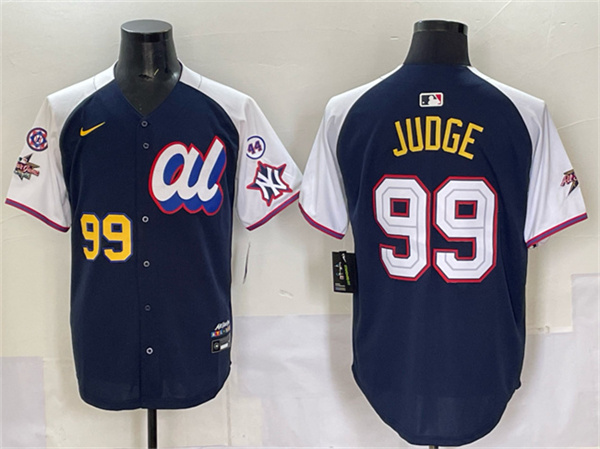 Men's American League #99 Aaron Judge Navy Alternate 2025 All-Star With Patch Edition Limited Stitched Baseball Jersey