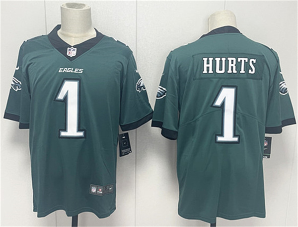 Men's Philadelphia Eagles #1 Jalen Hurts Green 2024 New Vapor Untouchable Limited Football Stitched Jersey