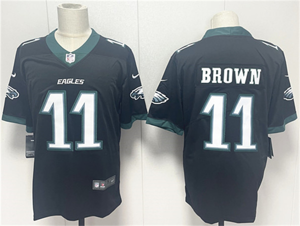 Men's Philadelphia Eagles #11 A.J. Brown Black 2024 New Vapor Untouchable Limited Football Stitched Jersey